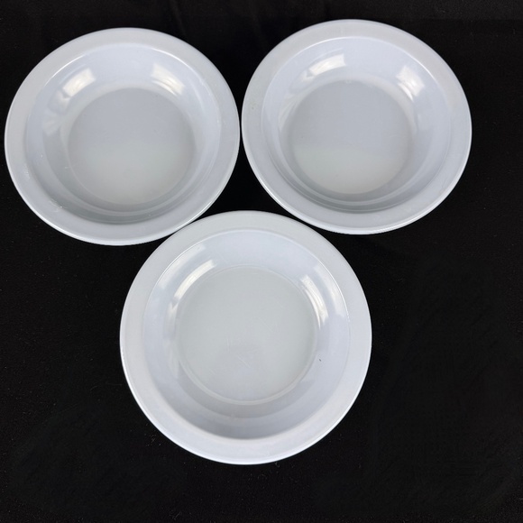 3 Vintage Dallas Ware Blue Bowls 7.5 in Pasta Cereal Salad Melamine Excellent - Picture 1 of 9